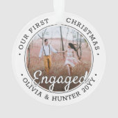 2 Foto Verloving 1st Kerstmis zwart-wit Ornament (achterkant)