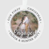 2 Foto Verloving 1st Kerstmis zwart-wit Ornament (voorkant)