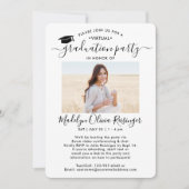 2 Foto Virtueel Graduation Party Modern Script Kaart (Voorkant)