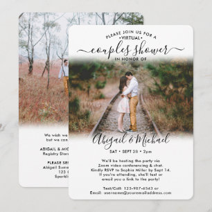 2 Foto virtueel koppel Vrijgezellenfeest per post Kaart