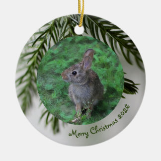 2 Foto Voor- & Achterkant Groene Kerstbal Keramisch Ornament