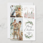 2 Foto Vrolijk Kerstfeest Elegante Winter Paris Sc Feestdagenkaart (Voorkant)