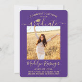 2 Fotoparenten Paars- en Gold-Afstuderen Aankondiging (Voorkant)