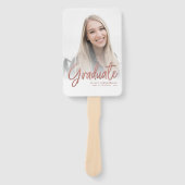 2 Foto's Afstuderen Roze Goud Schrift Handwaaier (Voorkant)
