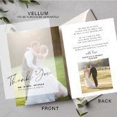 2 foto's bruiloft bedankbasis voor vellum kaart