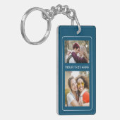 2 foto's en Initialen Acryl Sleutelhanger (Voorkant Links)