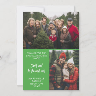 2 foto's - Herinneringen aan familie samenkomst Feestdagenkaart
