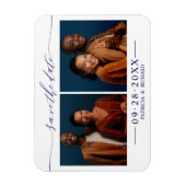 2 Foto's Huwelijk Save The Date Magneet (Verticaal)