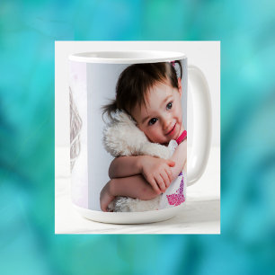 2 foto's: kind, vriend, echtgenoot, moeder of huis koffiemok
