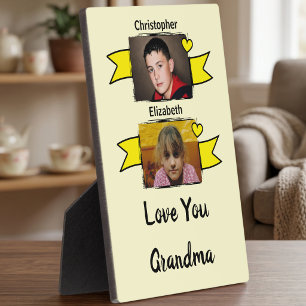 2 foto's love you oma geel fotoplaat