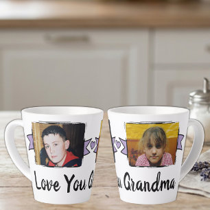 2 foto's love you oma paarse latte mok