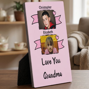 2 foto's love you oma roze fotoplaat