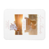 2 Foto's Modern Collage Wedding Wimshical Script Magneet (Horizontaal)