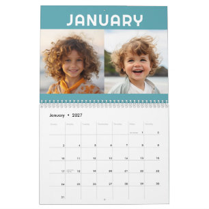 2 foto's per maand Modern organische abstracte kun Kalender