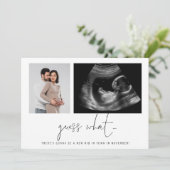 2 Foto's raden welke aankondiging van de zwangersc (Staand voorkant)