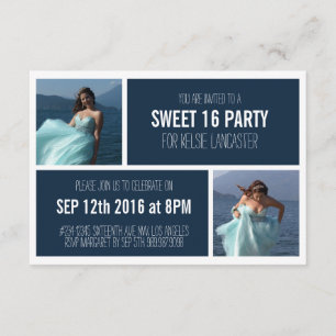 2 Foto's Sweet Sixteen Birthday Party Kaart