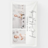 2 Fotoscript Welkom eerste verjaardag Spandoek (Verticaal)