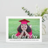 2 Fotoscriptklasse Jaar Modern Eenvoudig Afstudere Kaart (Staand voorkant)