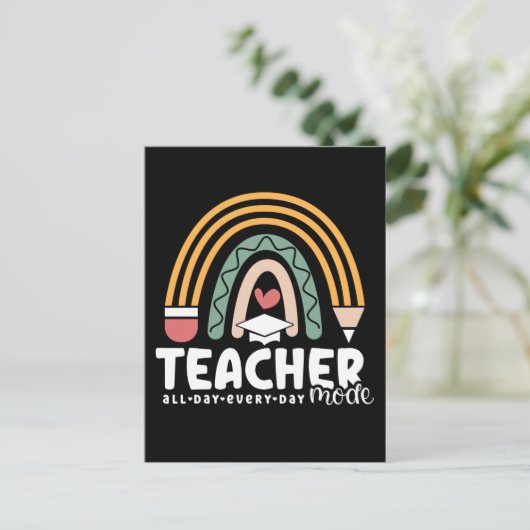 2- Funny Teacher Mode Teaching Gift for Teacher Briefkaart (Staand voorkant)