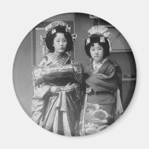 2 Geisha Girls  Japanse foto Magneet