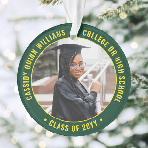 2 Graduation Photo Vert moderne Or Jaune