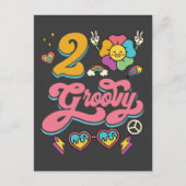 2 Groovy 2e verjaardag van het 2-jarige meisje Briefkaart (Voorkant)