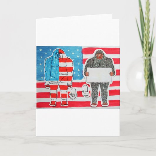 2 grote foo A, tekst & vlag op U.S.A. vlag, Kaart (Voorkant)