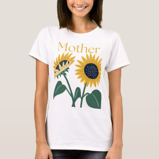 2 grote Zonnebloemen met "Moeder" T-shirt