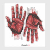 2 Halloween bloedige afgehakte handen Sticker (Vel)