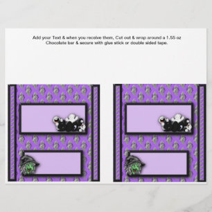 2 Halloween Custom Hersheys Snoep Bar wrappers Flyer