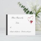 2 Harten Collide matching bruiloft rsvp (Staand voorkant)