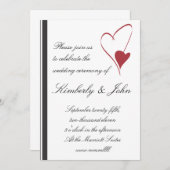 2 Hearts Collide Wedding Uitnodiging (Voorkant / Achterkant)