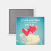 2 Helderrode kopbalballonnen opslaan Datum Magneet (Voorkant / Achterkant)