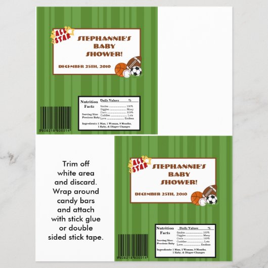 2 Hershey's Large Bar Wrapper All-Star Green Flyer (Voorkant)