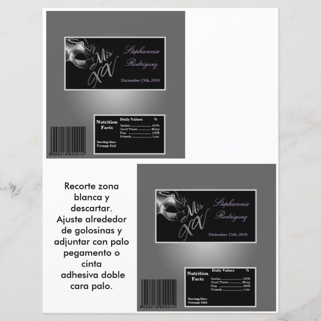 2 Hershey's Large Bar Wrapper Mis XV Silver (Voorkant)