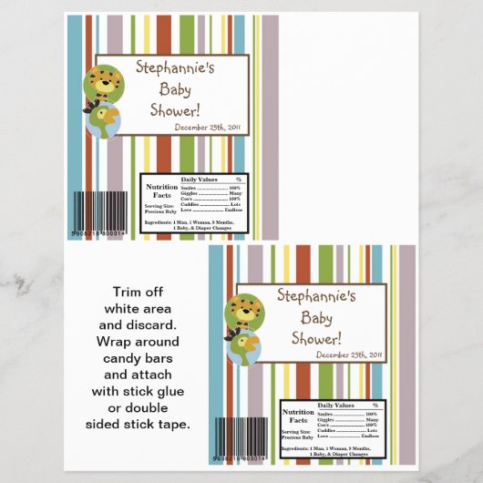 2 Hershey's Large Bar Wrapper Oerwoud Tales Safari Flyer (Voorkant)