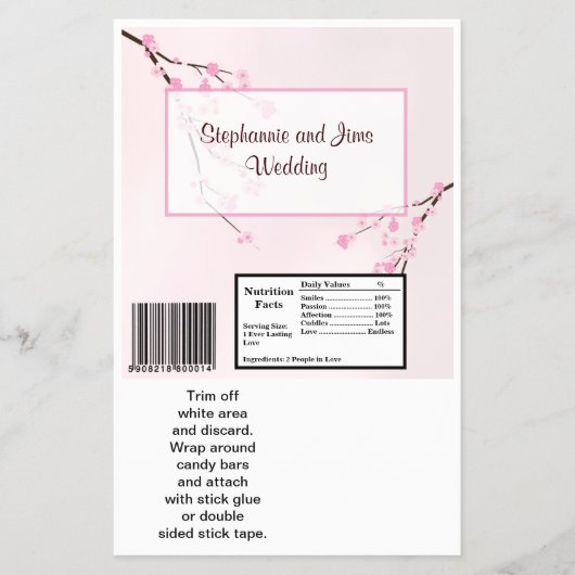 2 Hershey's Large Bar Wrapper Pink Cherry Blossom Flyer (Voorkant)