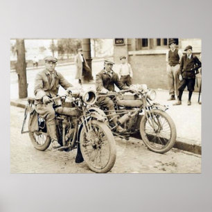 2 hommes en moto énorme poster