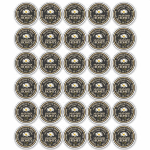 2" Honey Standard Mason Jar Canning Cover Daisy Sticker