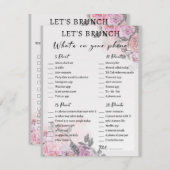 2 in 1 Bridal Brunch Douche Spel Informatiekaartje (Voorkant / Achterkant)