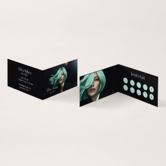 2 in 1 Business Loyalty kaart haarstylist modern Visitekaartjes