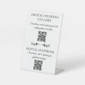 2 in 1 digitale trouwgalerij & gastenboek QR-code Reclamebord Met Voetstuk (Voorkant)
