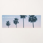 2-in-1 tropische roze en blauwe palmboom - Zonnepl Yogamat (Achterkant (horizontaal))