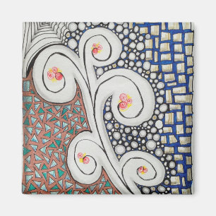 2-inch magneet met oorspronkelijke kunst