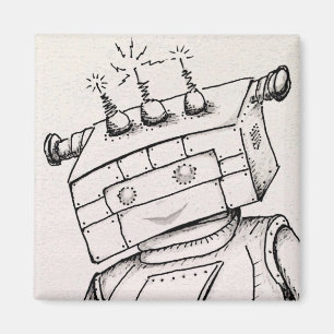2-inch magneet met robottekening