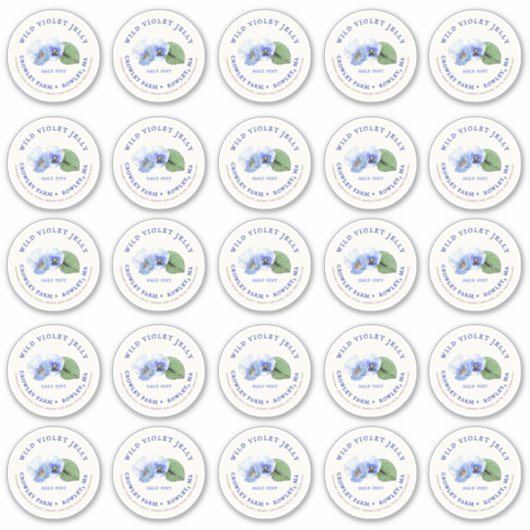 2-inch Mason Jar Label Violet Jelly Vinyl (Voorkant)