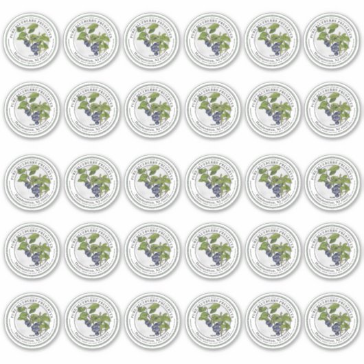 2-inch reguliere Mason-jar-deksel Vinyl Blueberry  Sticker (Voorkant)