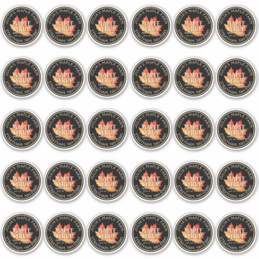 2-inch standaard Mason Jar Cat Label Maple Syrup (Voorkant)