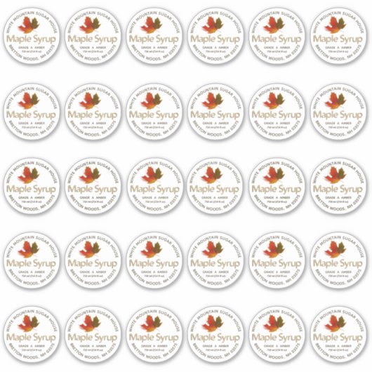 2-inch standaard Mason Jar Cat Label Maple Syrup (Voorkant)