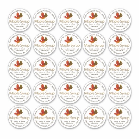 2-inch standaard Mason Jar Cat Label Maple Syrup (Voorkant)